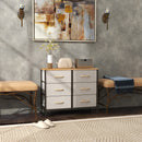 HOMCOM 6 Drawer Fabric Chest of Drawers w/ Wooden Top for Hallway