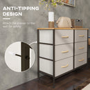 HOMCOM 6 Drawer Fabric Chest of Drawers w/ Wooden Top for Hallway