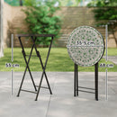 Outsunny Mosaic Garden Table, 35.5cm Folding Coffee Table, Green