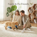 HOMCOM Modern Geometric Rug, Thick Plush, Non-Slip,Cream