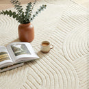HOMCOM Modern Geometric Rug, Thick Plush, Non-Slip,Cream