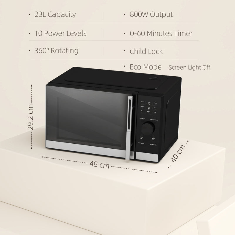 HOMCOM 23L Digital Microwave Oven with Auto Cook, 10 Levels, Eco Mode