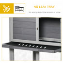 PawHut Wooden Rabbit Hutch Guinea Pig Cage w/ Wheels, Run, Ramp