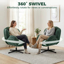 HOMCOM Accent Chair with Swivel for Living Room Dark Green