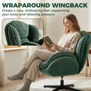 HOMCOM Accent Chair with Swivel for Living Room Dark Green