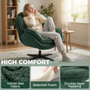 HOMCOM Accent Chair with Swivel for Living Room Dark Green