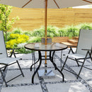 Outsunny Outdoor Dining Table with Parasol Hole, Round, 96.5 x 96.5 x 71 cm
