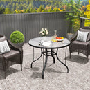 Outsunny Outdoor Dining Table with Parasol Hole, Round, 96.5 x 96.5 x 71 cm