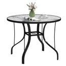 Outsunny Outdoor Dining Table with Parasol Hole, Round, 96.5 x 96.5 x 71 cm
