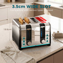 HOMCOM 4 Slice Toaster with 7 Browning Levels, Reheat, Defrost and Cancel