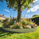 Outsunny Metal Lawn Edging Border, 8 in x 21.3 ft Garden Edging, Silver Tone