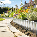 Outsunny Metal Lawn Edging Border, 8 in x 21.3 ft Garden Edging, Silver Tone