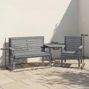 Outsunny Wood Garden Furniture Set w/ Parasol Hole, Detachable Table, Grey
