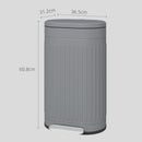 HOMCOM 30L Pedal Bin, Metal Kitchen Bin with Soft-close Lid