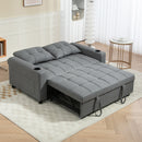 HOMCOM 2 Seater Pull Out Sofa Bed with Pockets for Living Room
