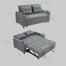 HOMCOM 2 Seater Pull Out Sofa Bed with Pockets for Living Room