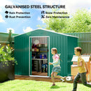Outsunny 8 X 6ft Garden Storage Shed With Double Door Green
