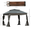 Outsunny Garden Folding Tent Heavy Duty Pop Up Gazebo for Party