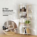 HOMCOM Modern Bookshelf, Freestanding Bookcase, White and Gold Tone