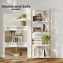 HOMCOM Modern Bookshelf, Freestanding Bookcase, White and Gold Tone