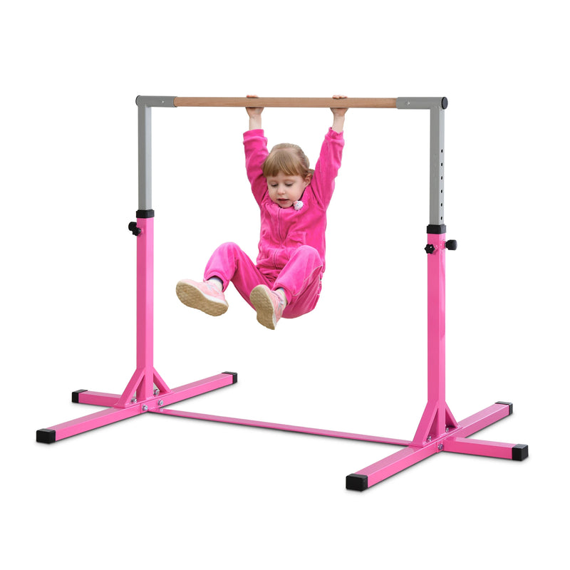 HOMCOM Childs  Gymnastics Horizontal Bar- Pink