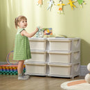 HOMCOM Kids Storage Unit, with Six Drawers - Cream