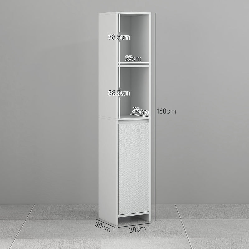 HOMCOM Narrow Bathroom Cabinet, Slim Bathroom Cupboard, White