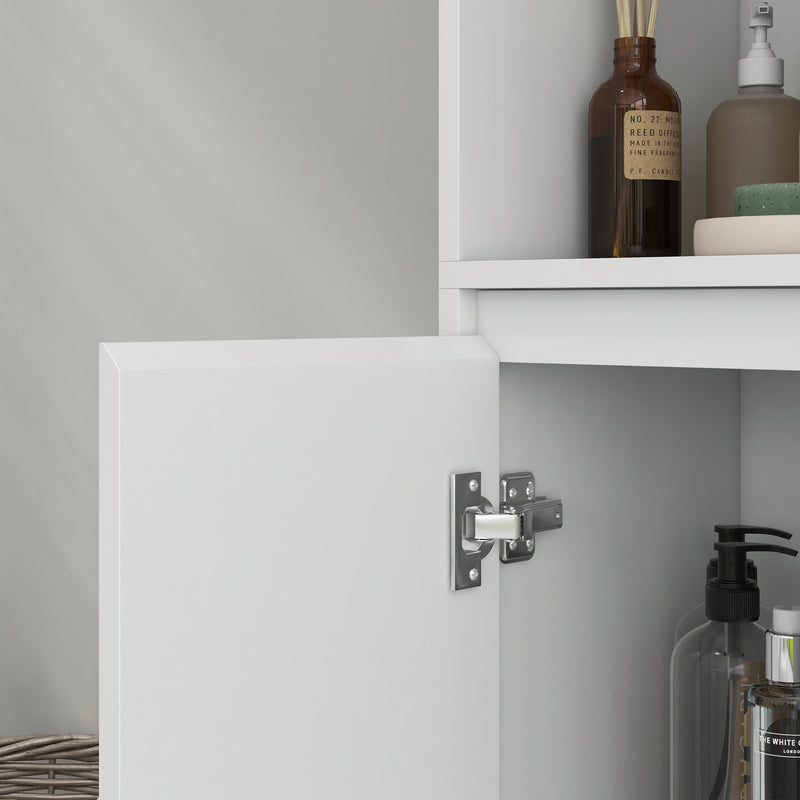 HOMCOM Narrow Bathroom Cabinet, Slim Bathroom Cupboard, White