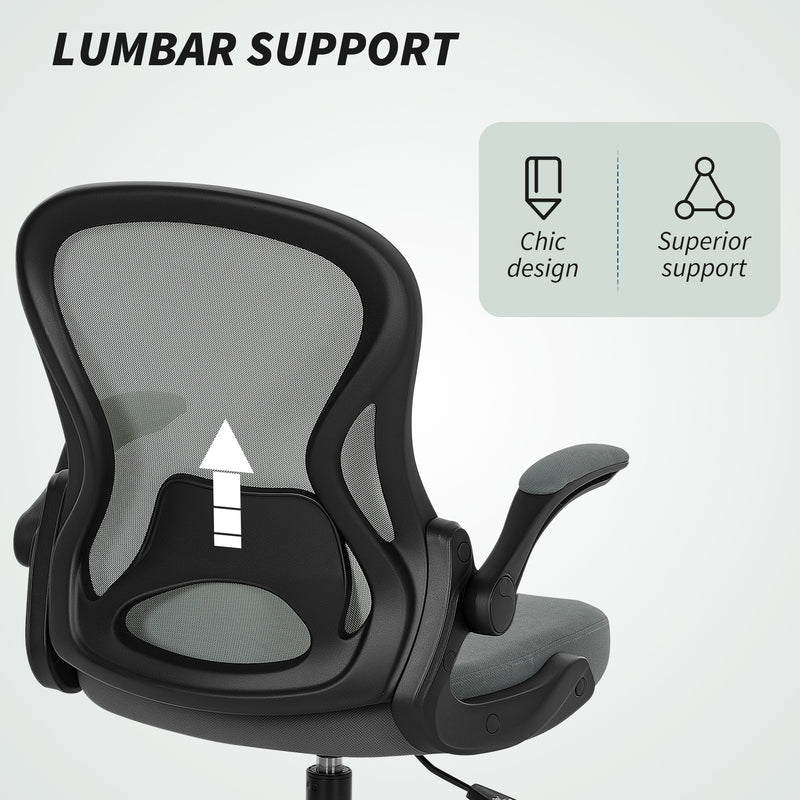 Vinsetto Standing Desk Chair With Adjustable Footrest, Charcoal Grey
