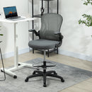 Vinsetto Standing Desk Chair With Adjustable Footrest, Charcoal Grey