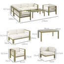 Outsunny 5 PCs Garden Sofa Set w/ Cushions, Aluminium Furniture Sets, Gold