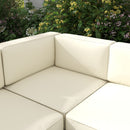 Outsunny 5 PCs Garden Sofa Set w/ Cushions, Aluminium Furniture Sets, Gold