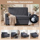 HOMCOM 2 Seater Sofa Bed, 3-in-1 Velvet Pull Out Sleeper Sofa, Dark Grey