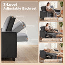 HOMCOM 2 Seater Sofa Bed, 3-in-1 Velvet Pull Out Sleeper Sofa, Dark Grey