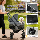 PawHut Foldable Pet Stroller, Dog Cat Stroller with Detachable Carrier