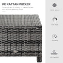 Outsunny Rattan Footstool Wicker Ottoman w/ Padded Seat for Backyard Garden