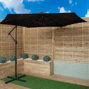 Samuel Alexander 3m Cantilever Parasol in Black with Crank Handle for Patio Garden Banana Parasol with UV Protection Outdoor Umbrella Sun Shades for Garden