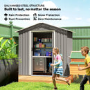 Outsunny 6.5x3.5ft Metal Garden Shed for Garden, Light Grey