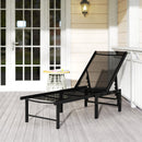 Outsunny Sun Lounger, 5-Level Reclining Sun Lounger Chair, Black