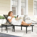 Outsunny Sun Lounger, 5-Level Reclining Sun Lounger Chair, Black