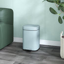 HOMCOM 12L Kitchen Pedal Bin, Metal Rubbish Bin With Soft-close Lid, Light Green