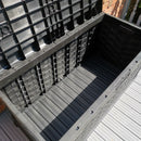 335 Litre Black Rattan Effect Garden Storage Box With Sit On Lid