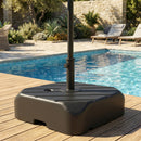 Outsunny Garden Parasol Base with Wheels, Parasol Stand for 38/48 mm Pole