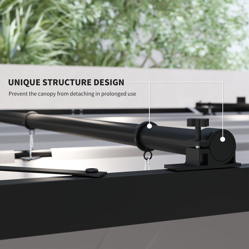 Outsunny 3 X 3(m) Pergola With Retractable Roof, 80mm Metal Column