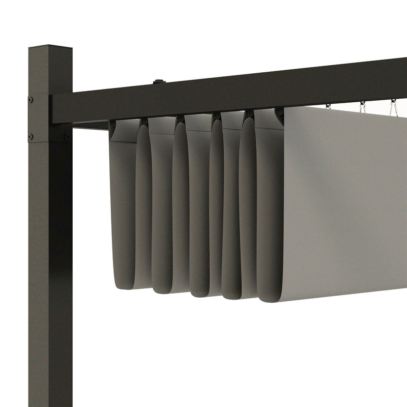 Outsunny 3 X 3(m) Pergola With Retractable Roof, 80mm Metal Column