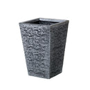 30cm x 45cm Large Square Plastic Slate Effect Garden Planter in Dark Grey