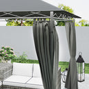 Outsunny 3 x 3 m Double Roof Outdoor Gazebo with Curtains, Dark Grey