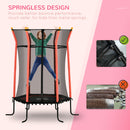 HOMCOM 5.4FT Kids Red Trampoline With Enclosure Indoor Outdoor For 3-10 Years