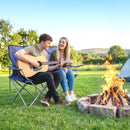Outsunny Camping Chair Set of 2 Portable Folding Dark Blue