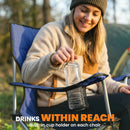 Outsunny Camping Chair Set of 2 Portable Folding Dark Blue